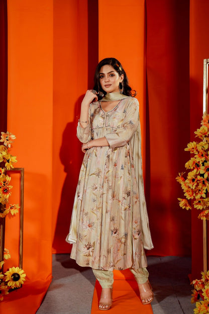 Inked Petals Kurta Ensemble