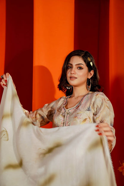 Inked Petals Kurta Ensemble