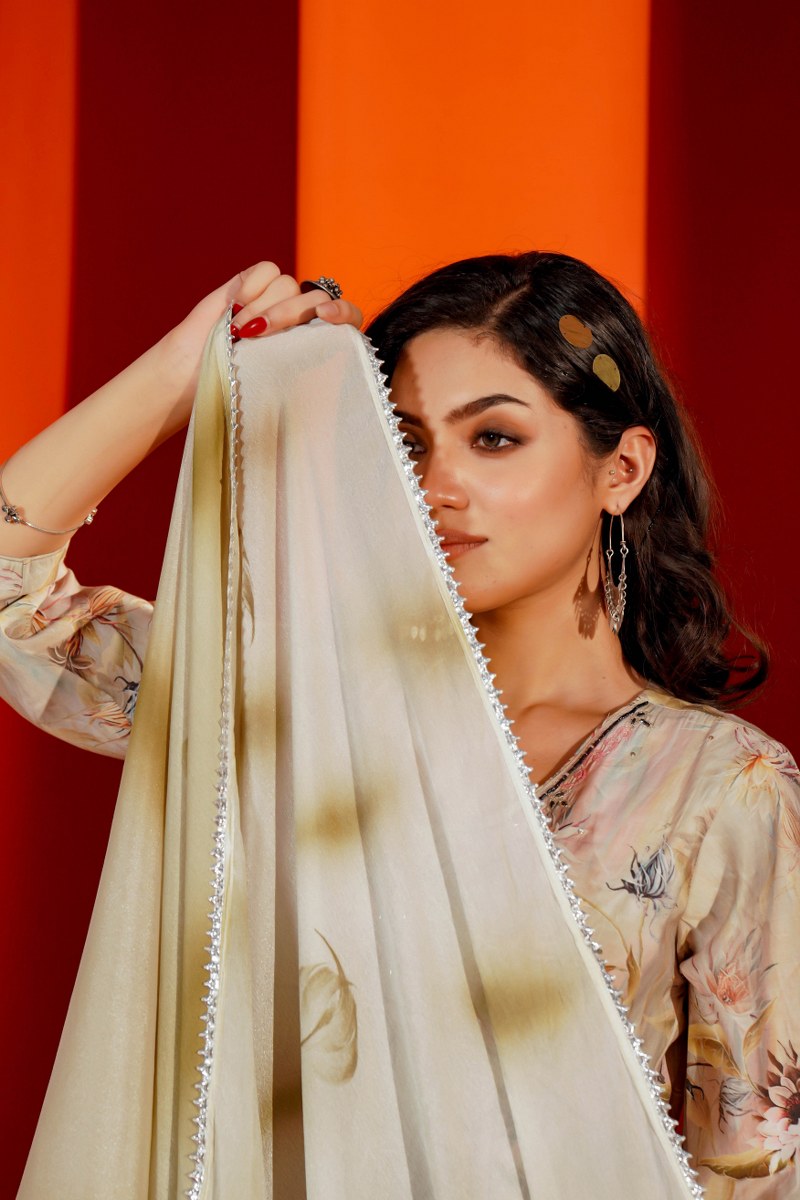 Inked Petals Kurta Ensemble