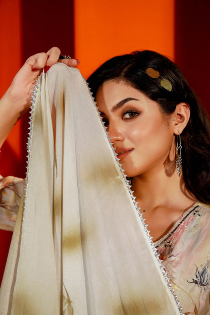 Inked Petals Kurta Ensemble