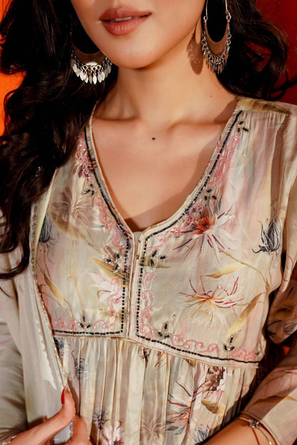 Inked Petals Kurta Ensemble