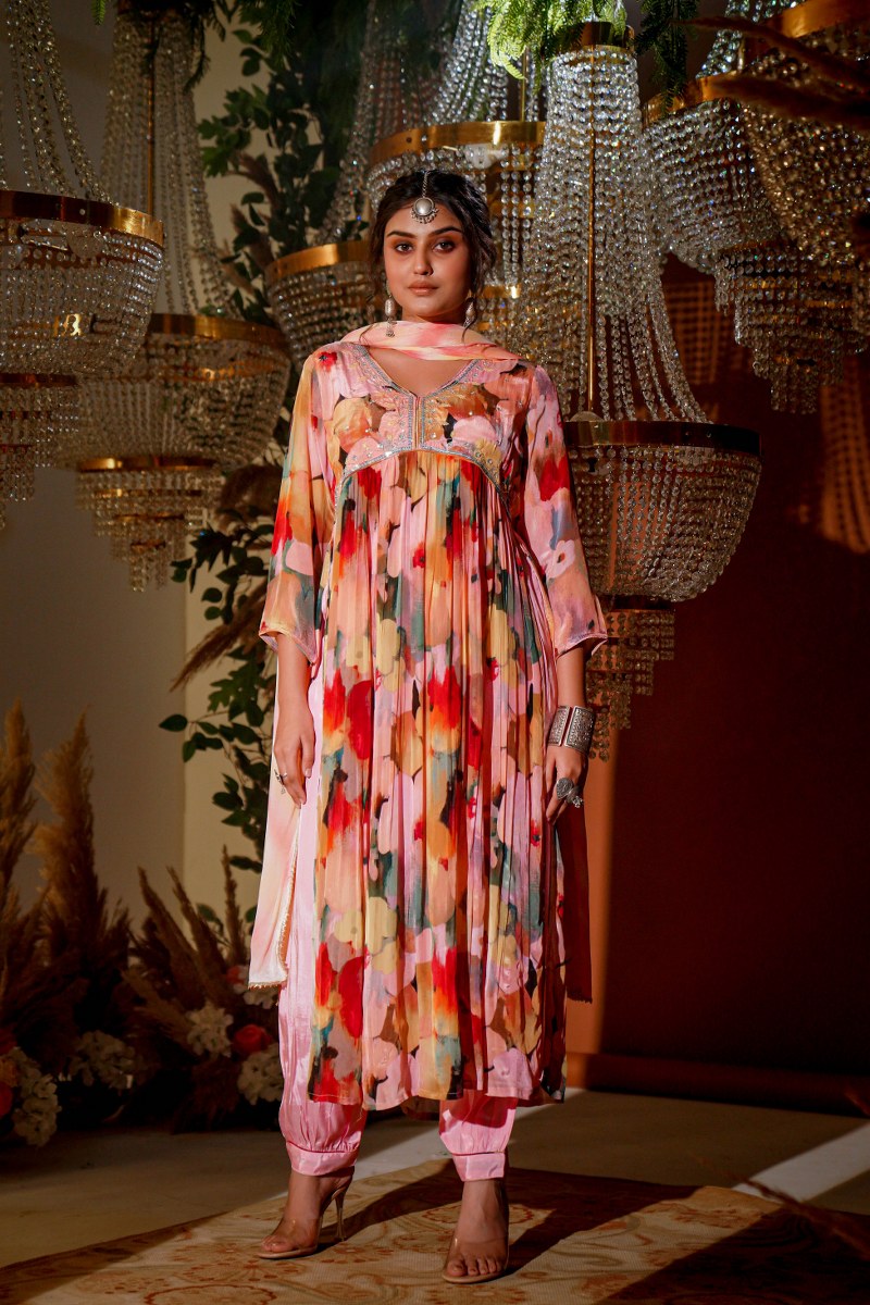 Vibrant Crepe Kurta Set