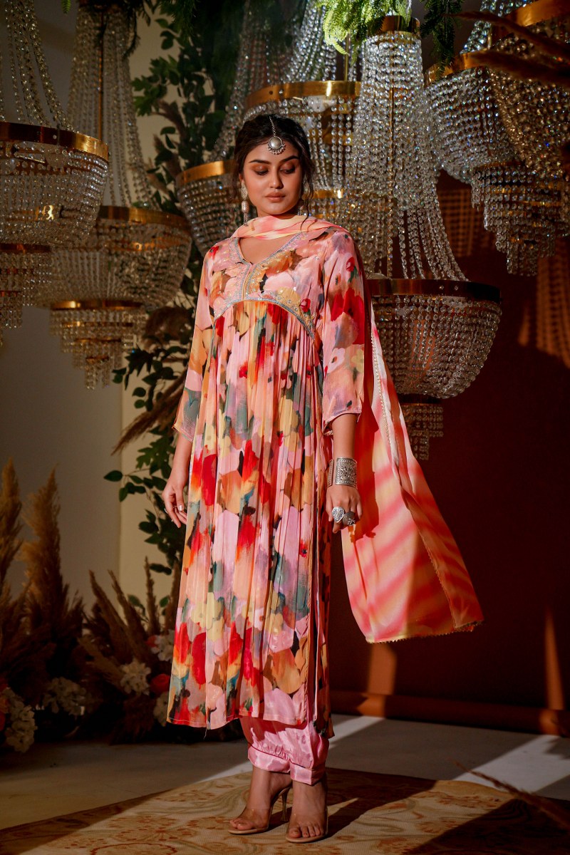 Vibrant Crepe Kurta Set