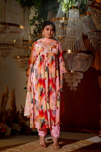 Vibrant Crepe Kurta Set