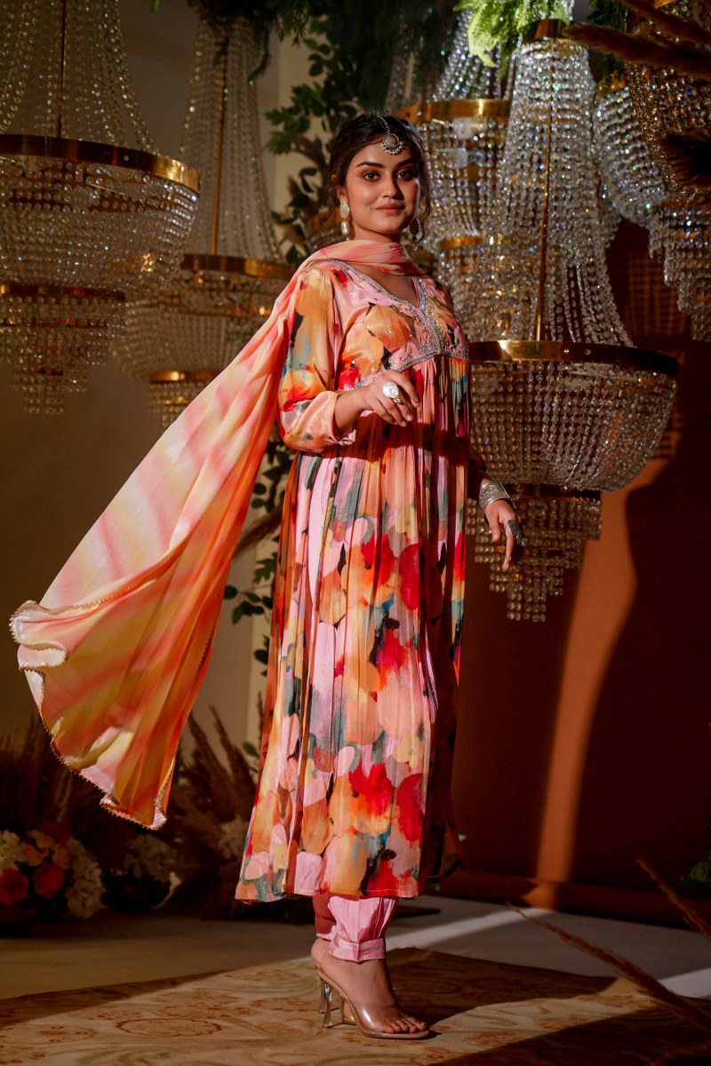 Vibrant Crepe Kurta Set