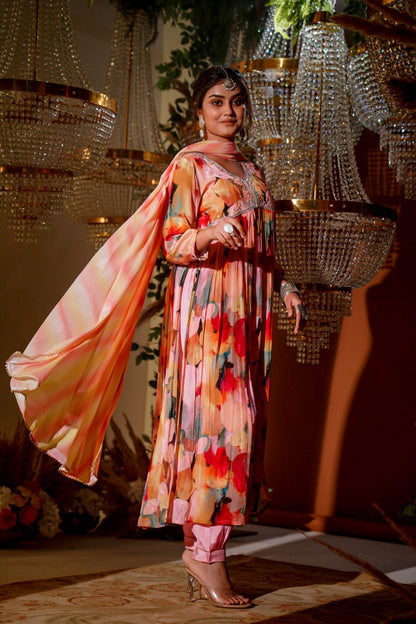 Vibrant Crepe Kurta Set