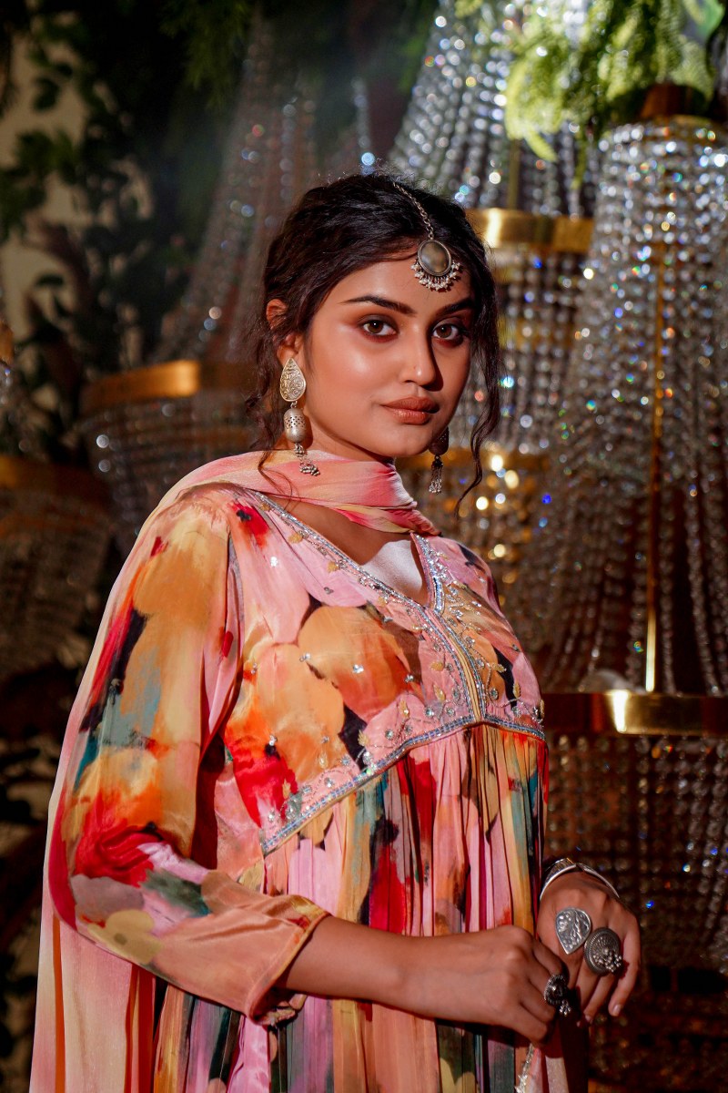 Vibrant Crepe Kurta Set