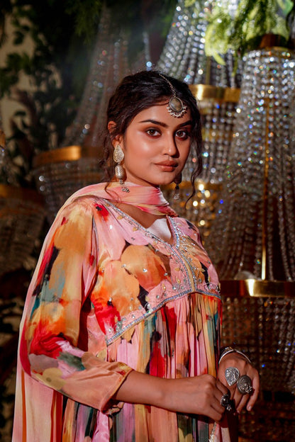 Vibrant Crepe Kurta Set