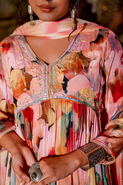 Vibrant Crepe Kurta Set