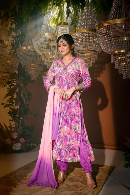 Pretty in Crape Kurta Ensemble