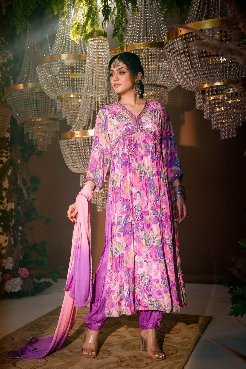 Pretty in Crape Kurta Ensemble