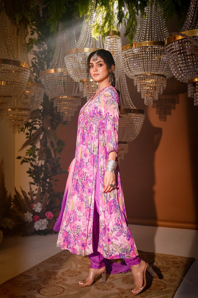 pretty in crape kurta ensemble