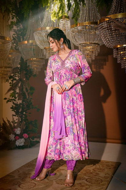 Pretty in Crape Kurta Ensemble