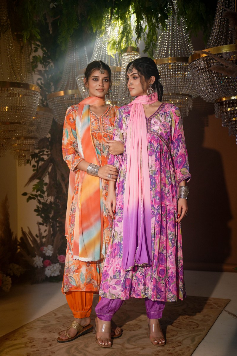 pretty in crape kurta ensemble