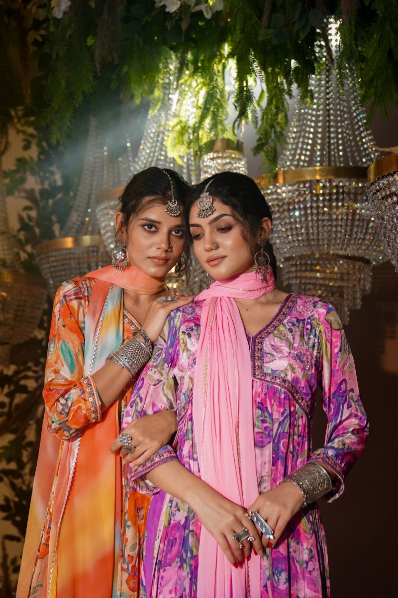 pretty in crape kurta ensemble