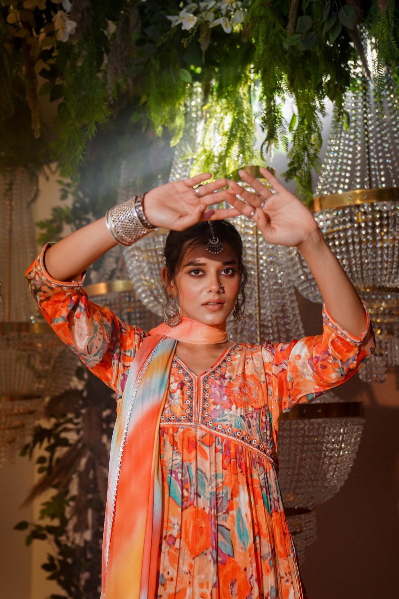 Pretty in Crape Kurta Ensemble