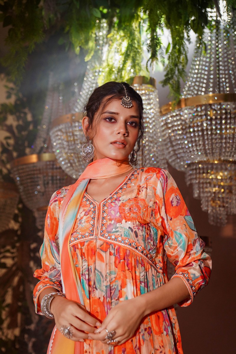 pretty in crape kurta ensemble