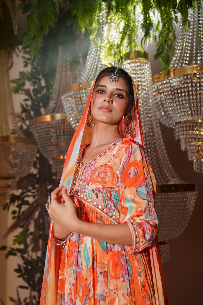 pretty in crape kurta ensemble