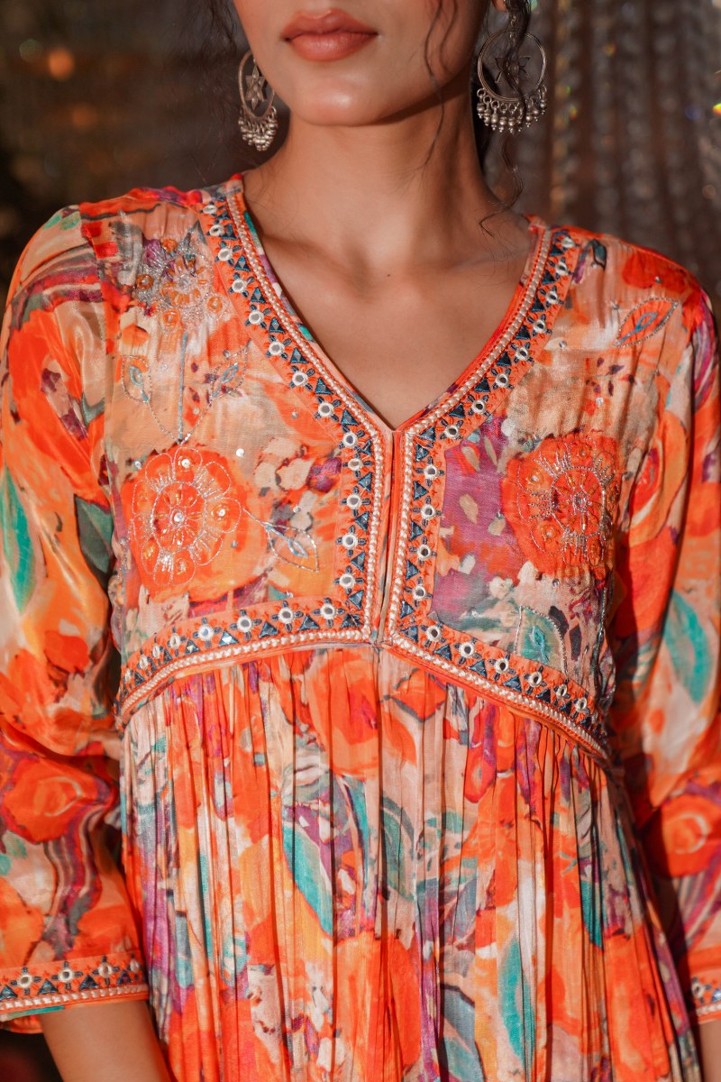 pretty in crape kurta ensemble