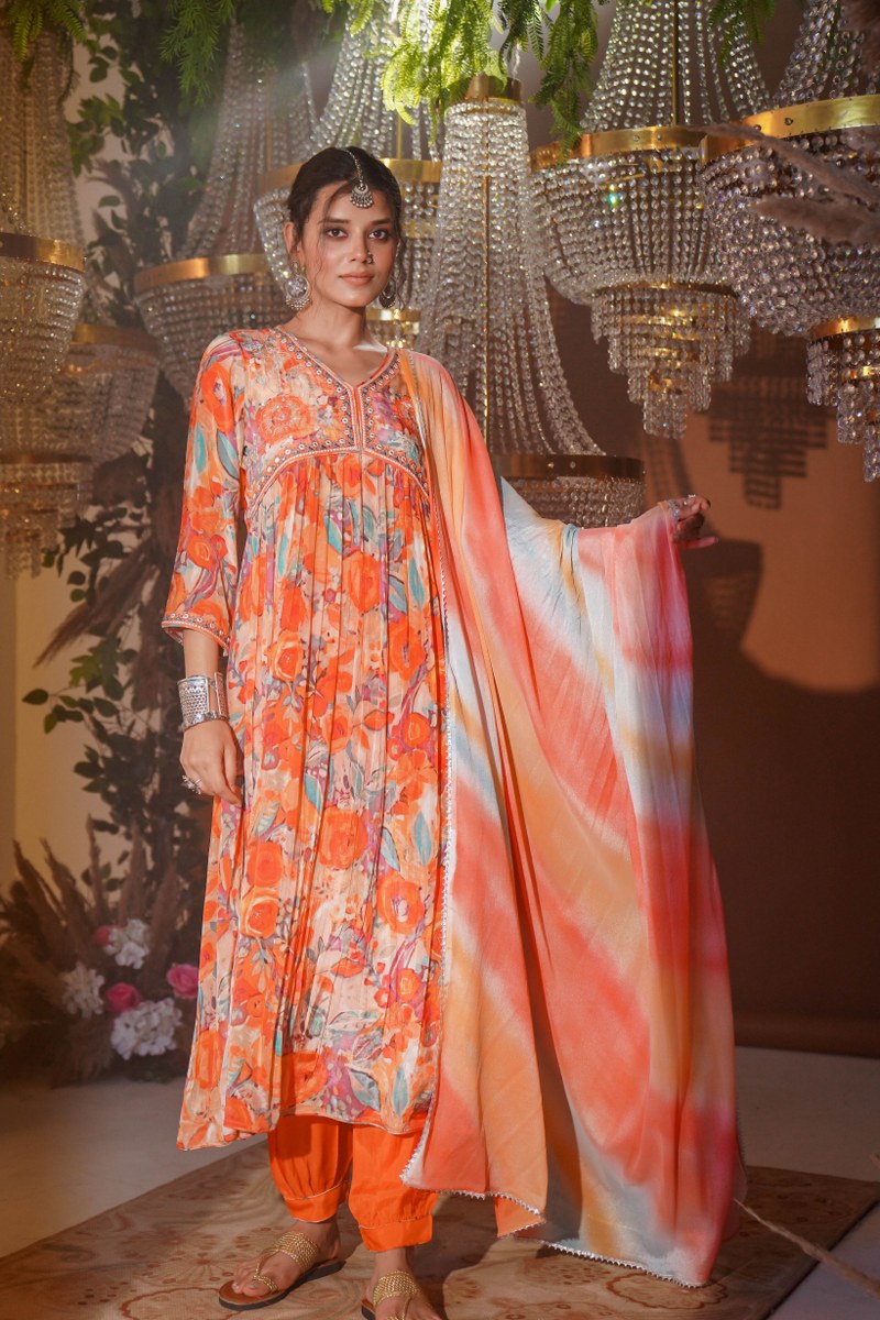 pretty in crape kurta ensemble