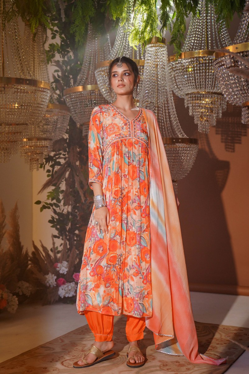pretty in crape kurta ensemble
