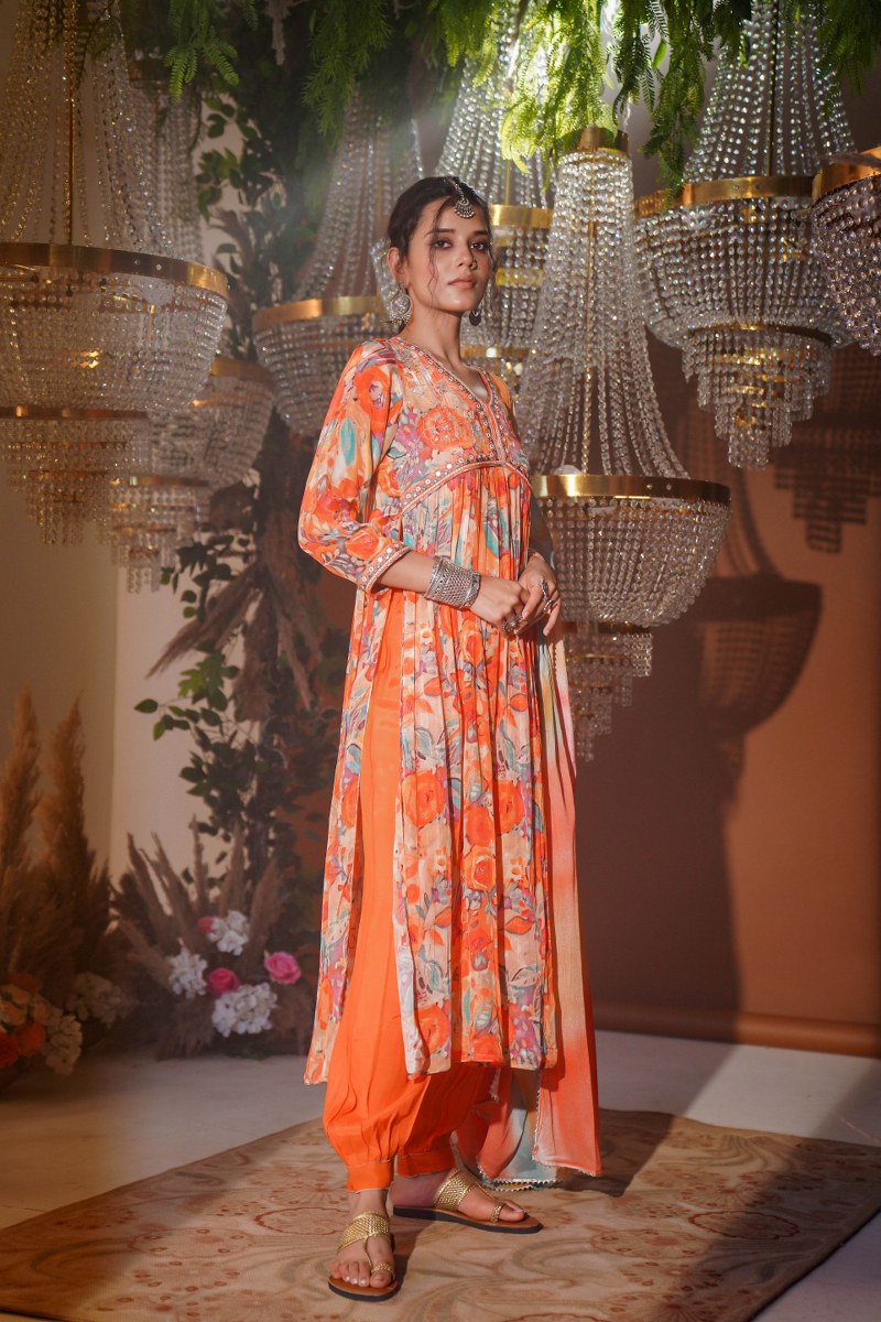 pretty in crape kurta ensemble