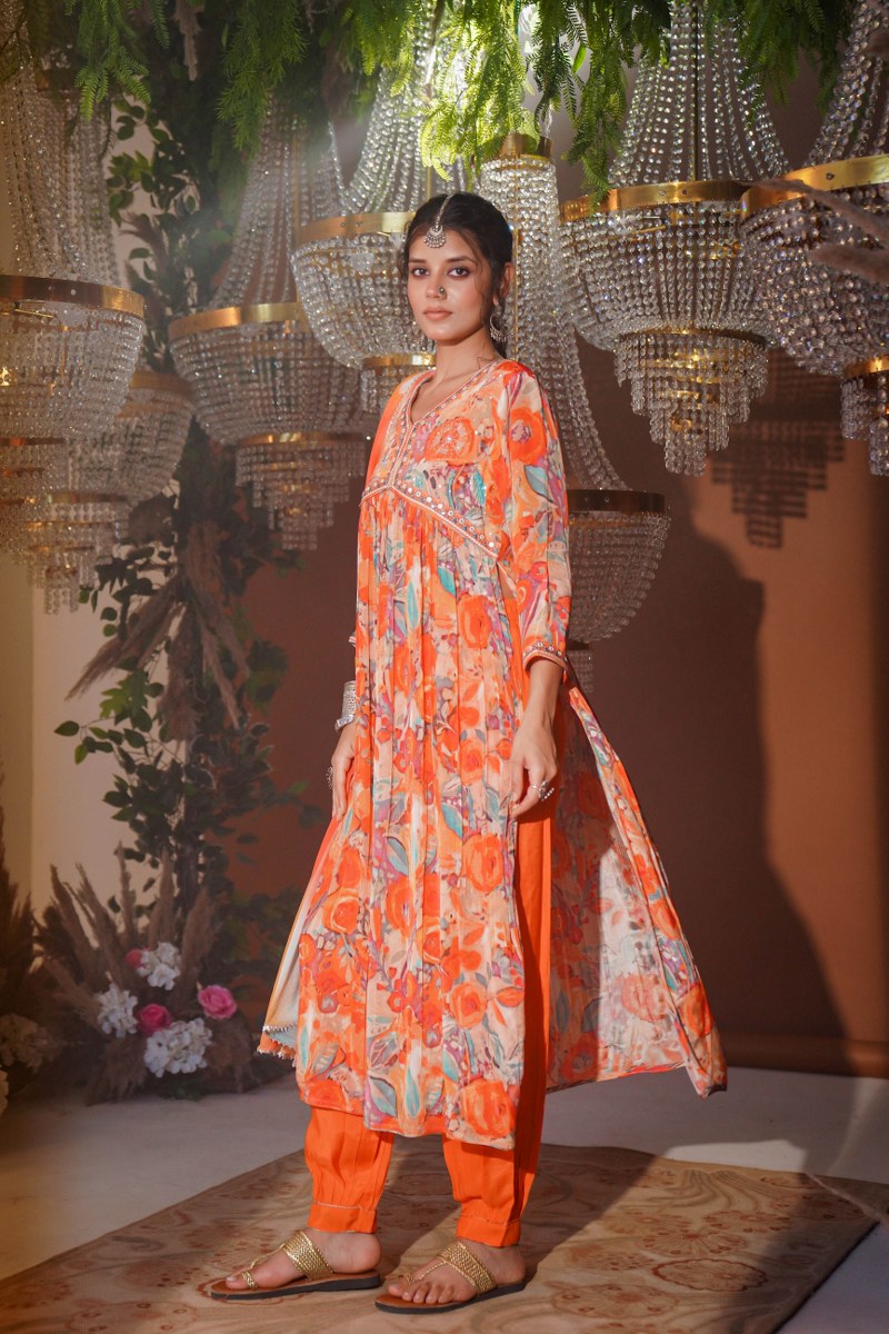 pretty in crape kurta ensemble