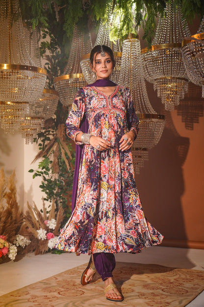 Noir Bouquet Print KurtaSet