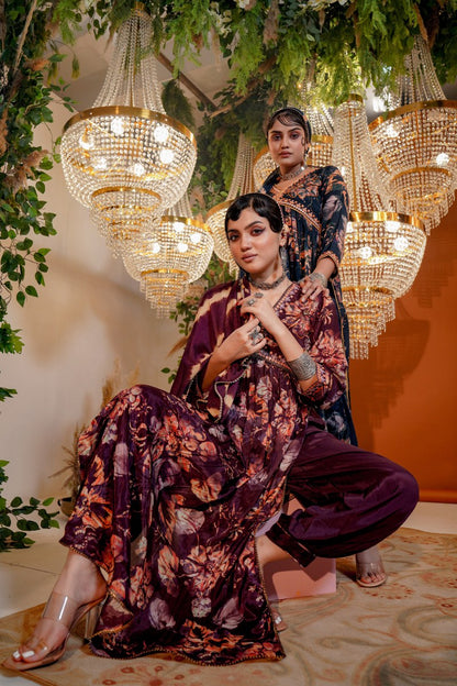 Muslin Majesty: Dual-Tone Kurta Set