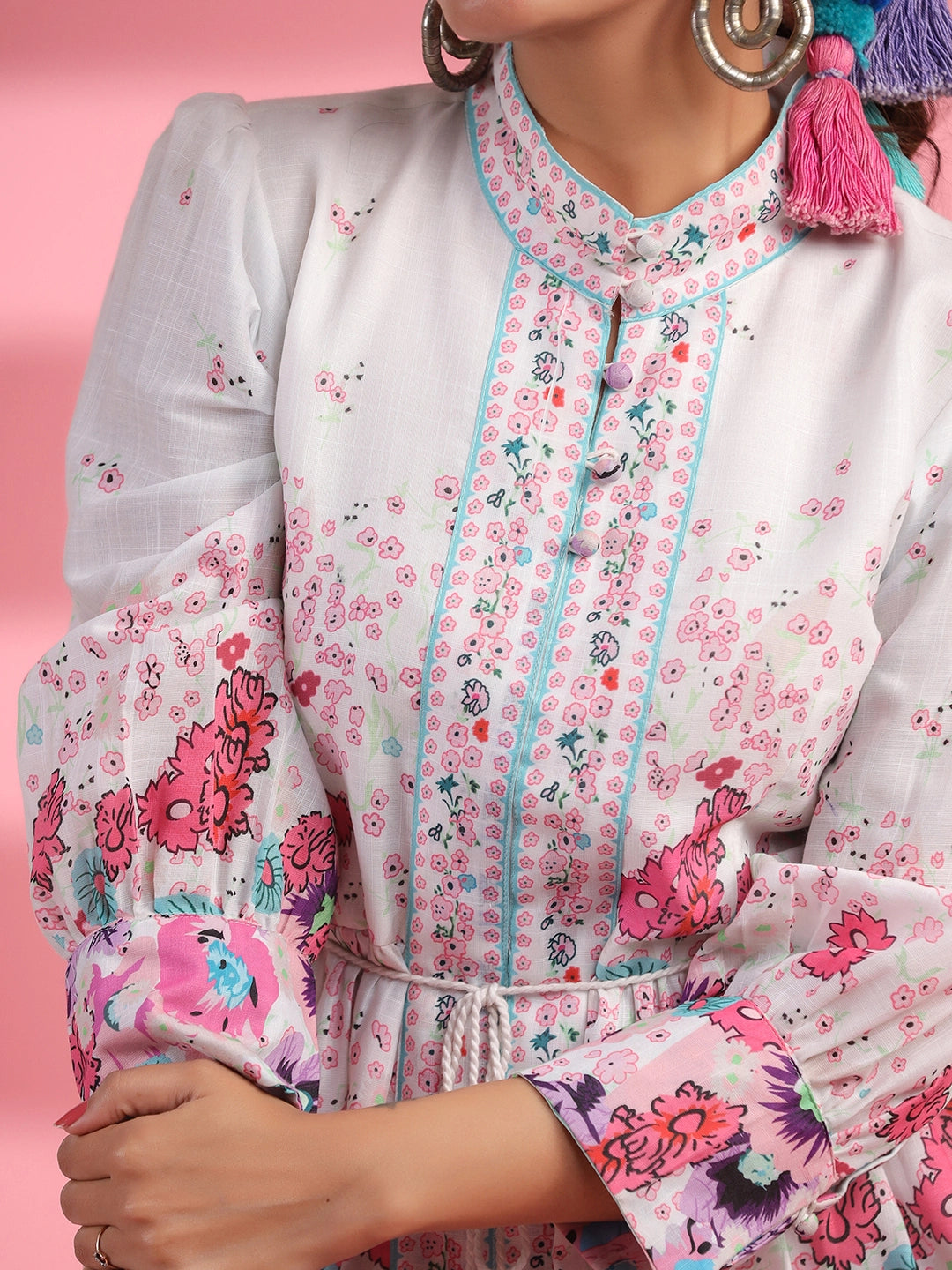 Blossom Blush: Pink Floral Short Dress