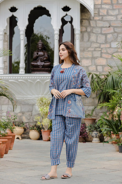 The Blue Coord Set With Shirt