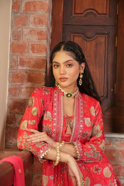 Red Velvet Chinon Kurta Set🔥