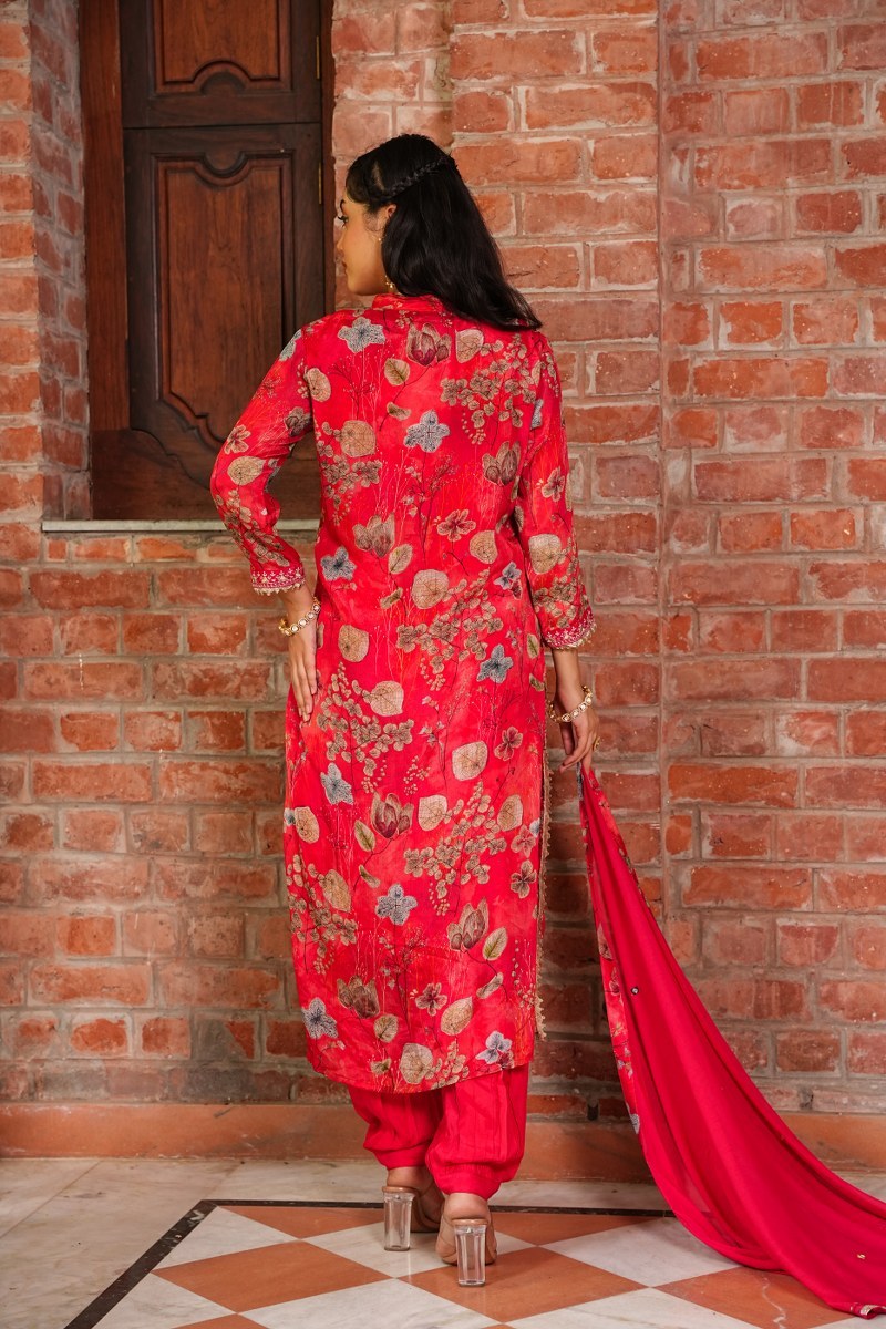 Red Velvet Chinon Kurta Set🔥