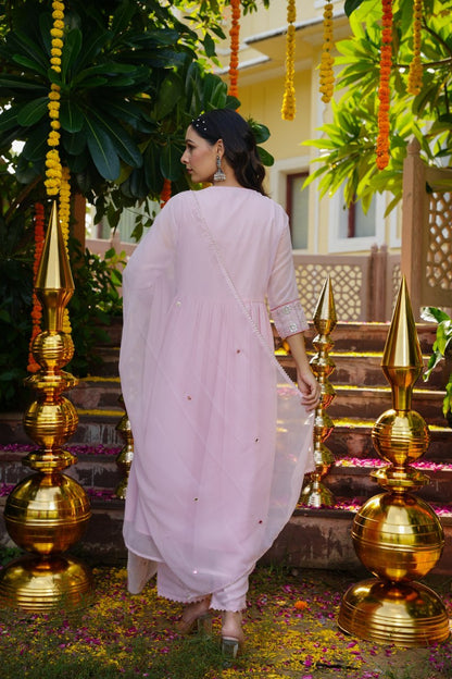 Pink Pearl Georgette Kurta Set