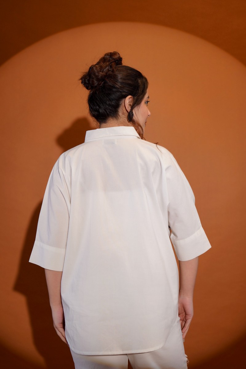 STATEMENT FLORAL EMBROIDERED COTTON SHIRT – FOR WOMEN
