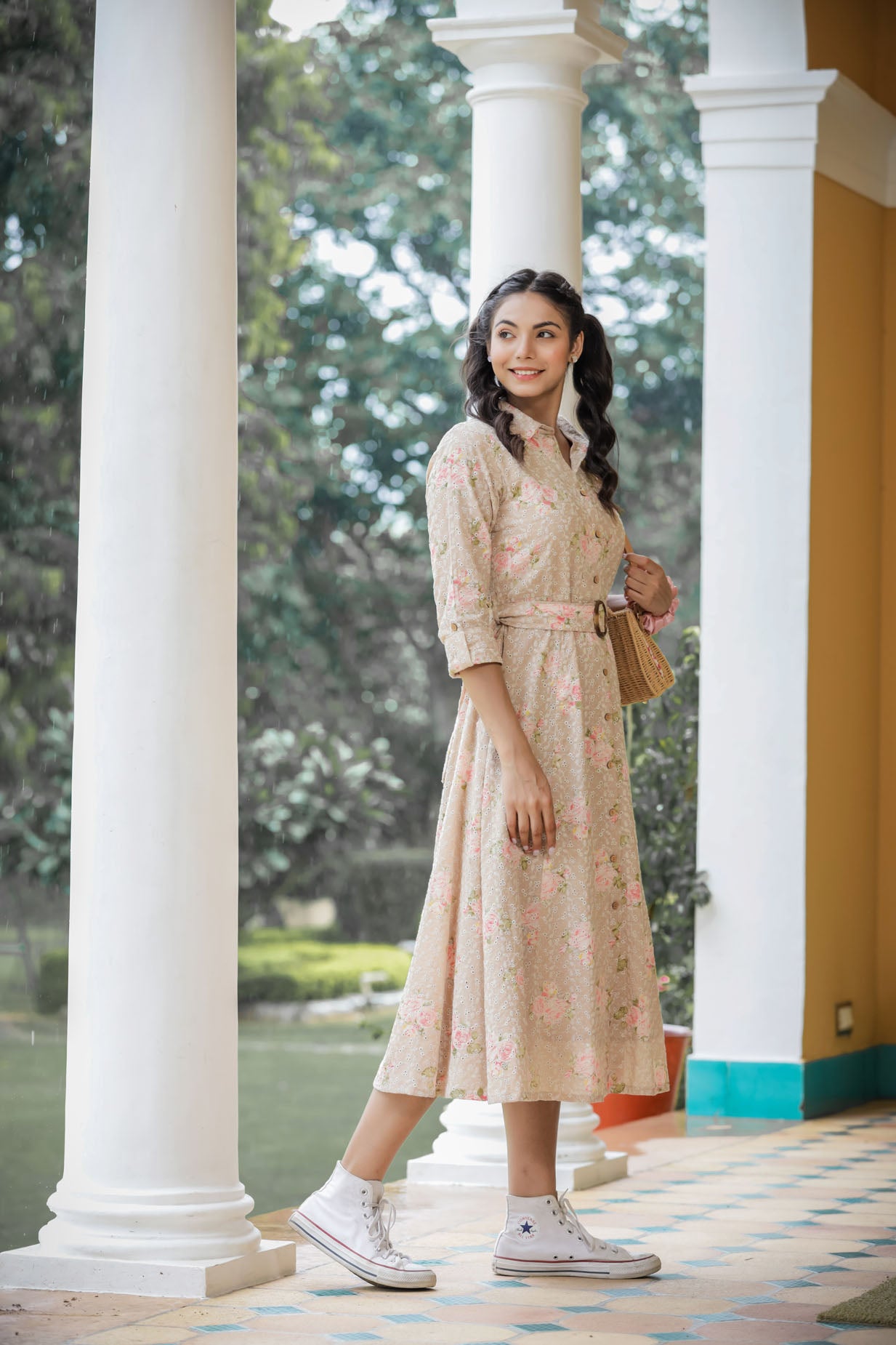 rosy sandy midi
