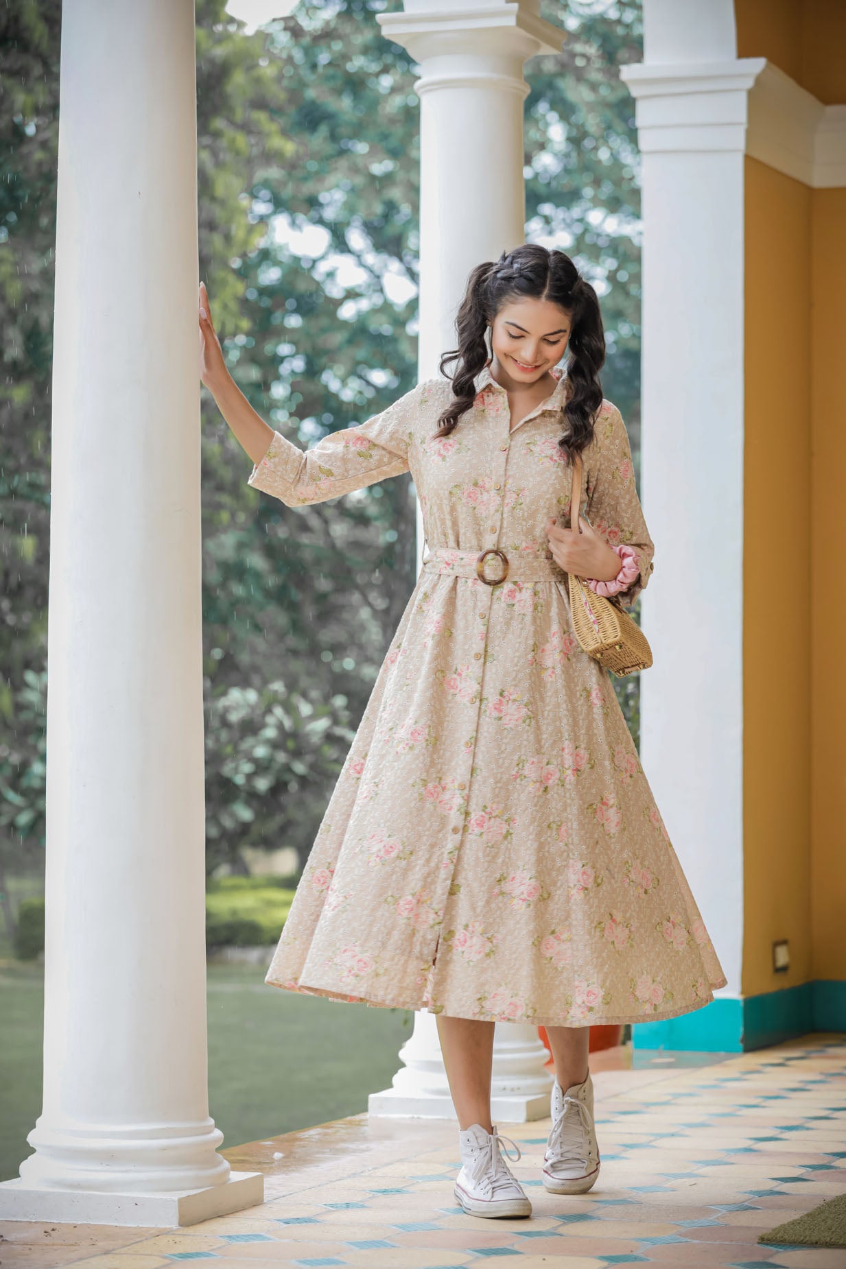 rosy sandy midi