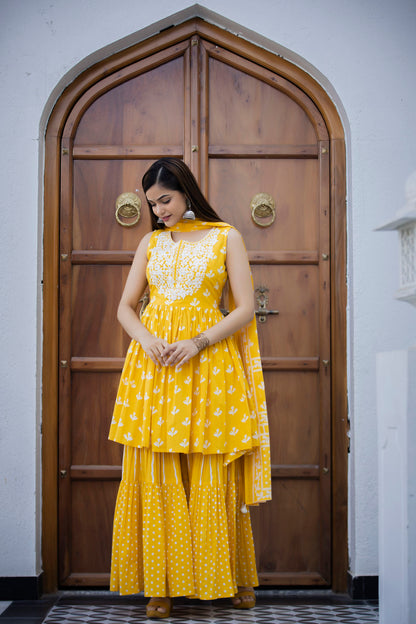 Printed Kurti Sharara