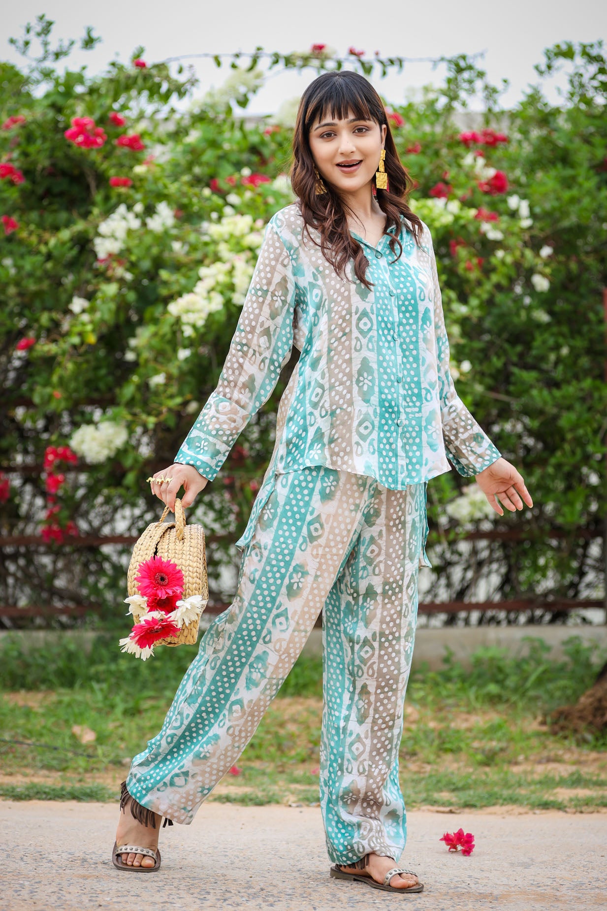 Blue Satin Coord- Set