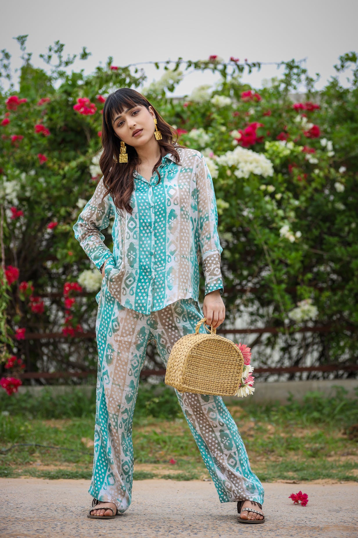 Blue Satin Coord- Set