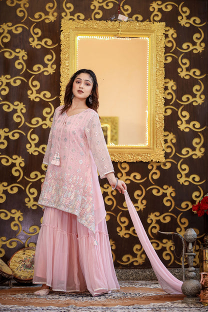 Pastel Pretty Pink Sharara