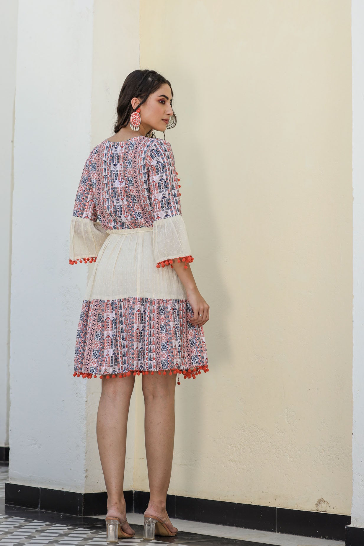 Mouch-Pouch Print Short Dress