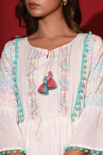 Multi Zig-Zag Short Dress