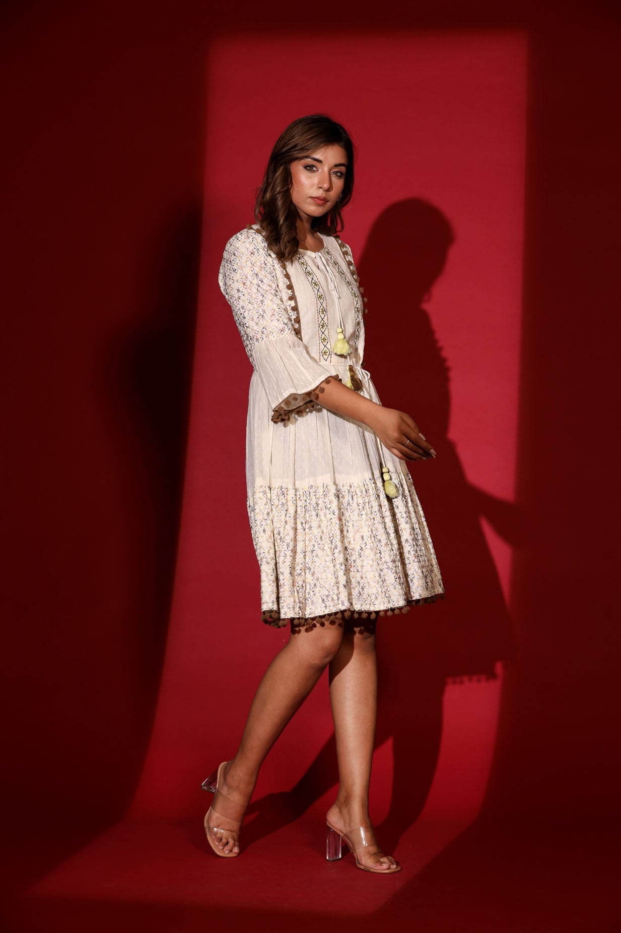 Foresty Schiffli Short Dress