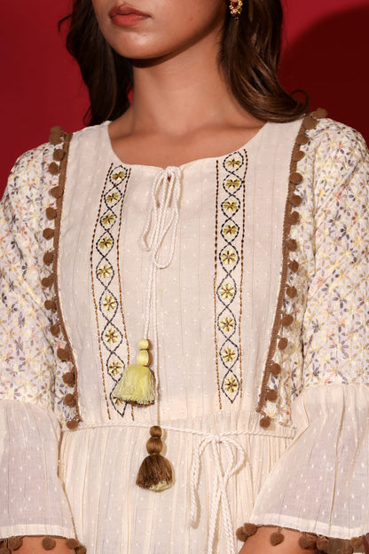 Foresty Schiffli Short Dress