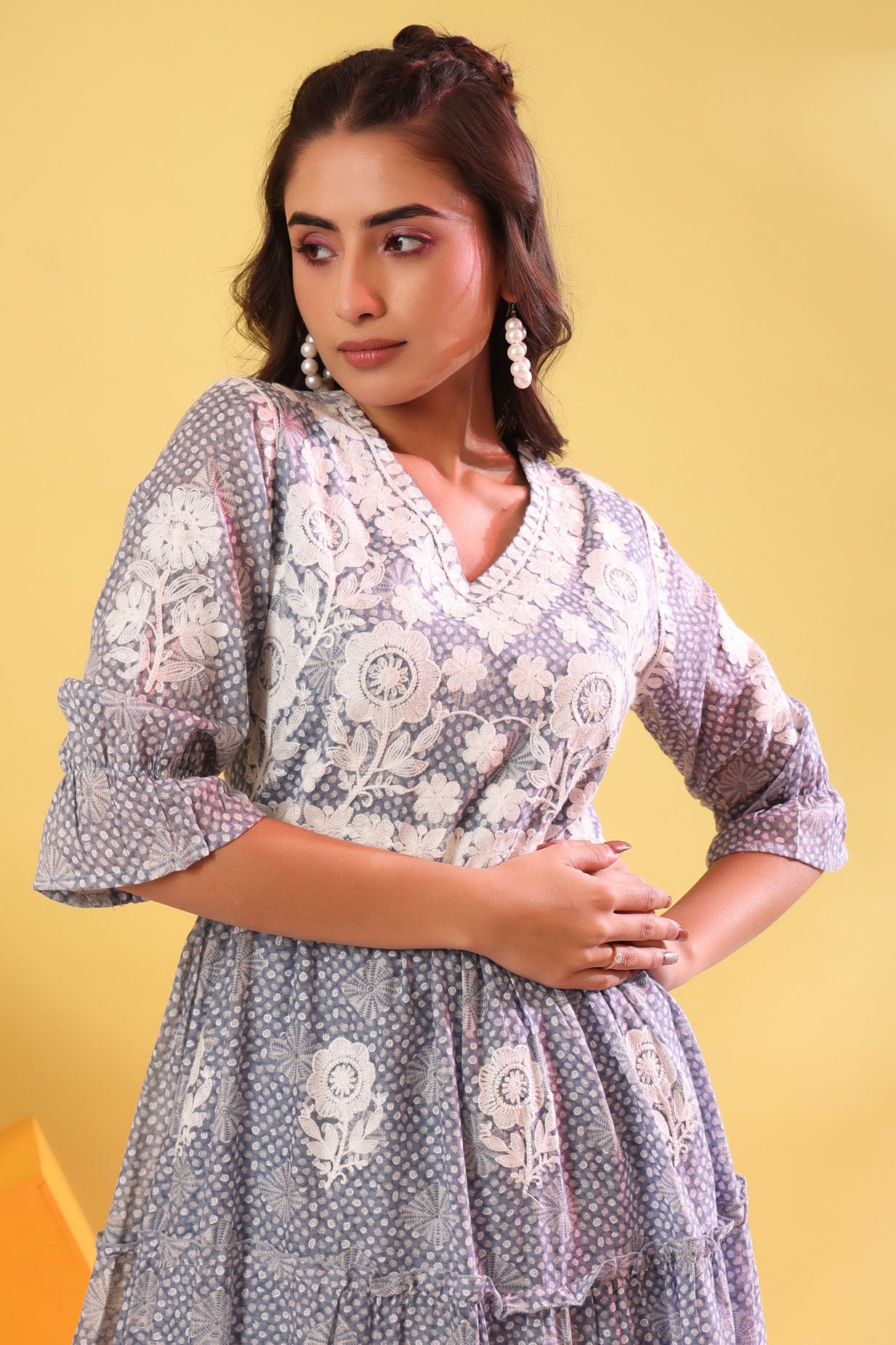 Cotton Embroidered Middi