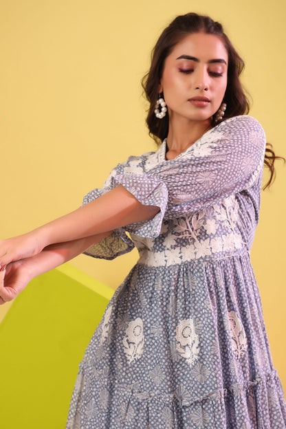 Cotton Embroidered Middi