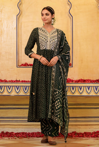 The Festive Muslin Green