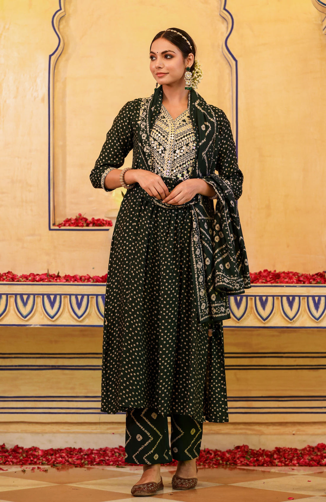 The Festive Muslin Green