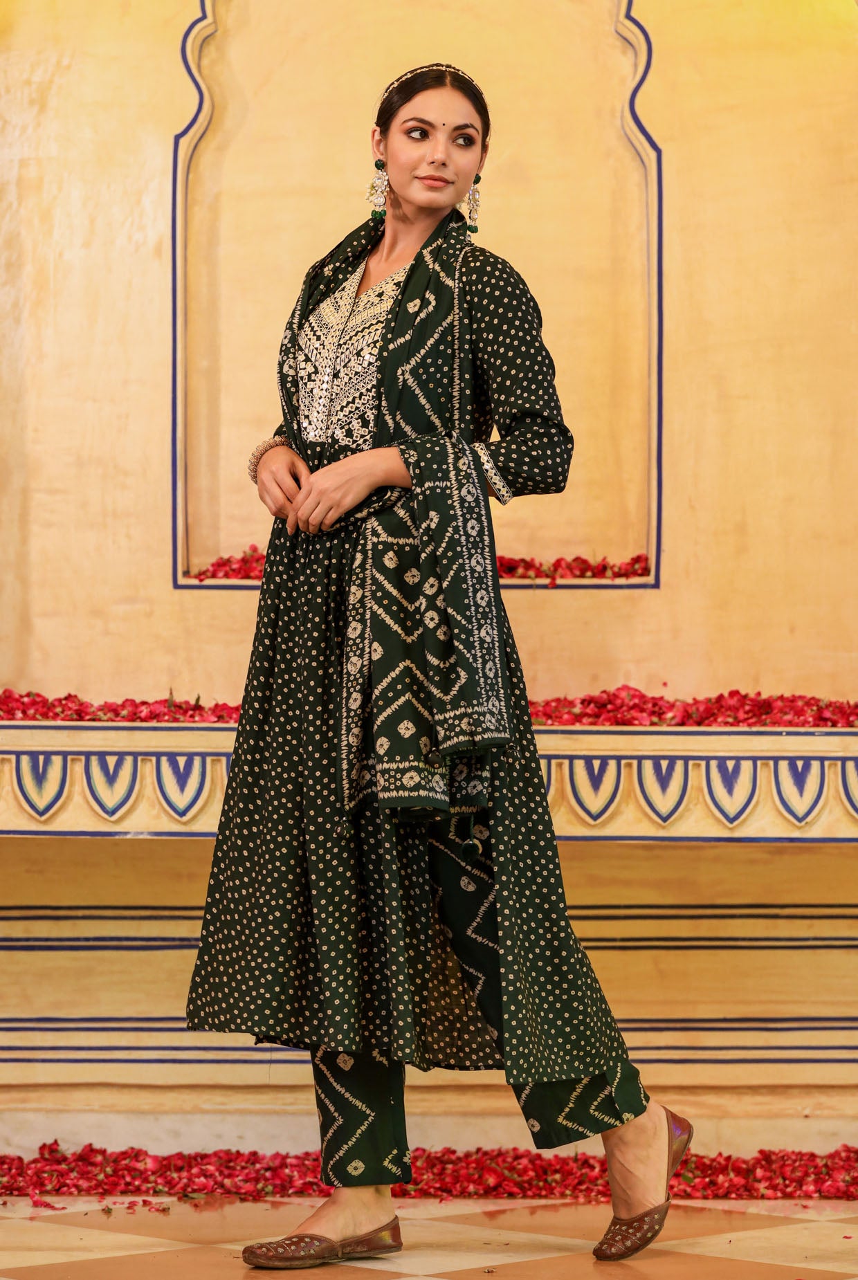 The Festive Muslin Green